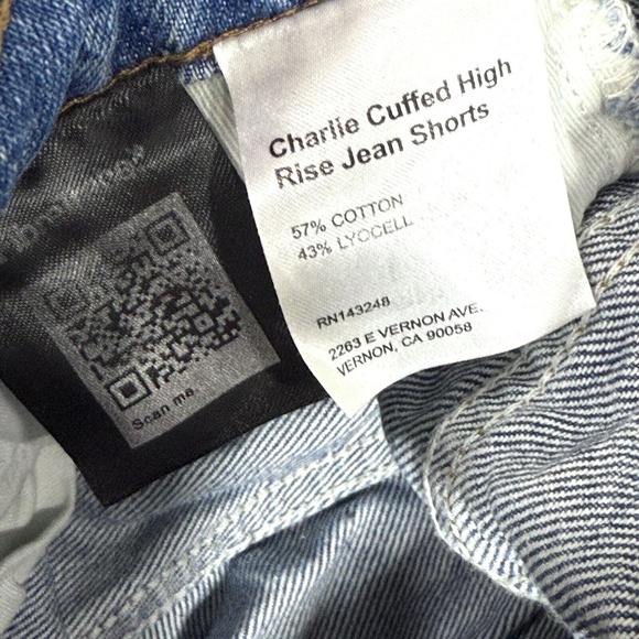 Reformation Jeans Shorts Women 27 Charlie Cuffed High Rise Jean Button Fly Ponce - Picture 6 of 14